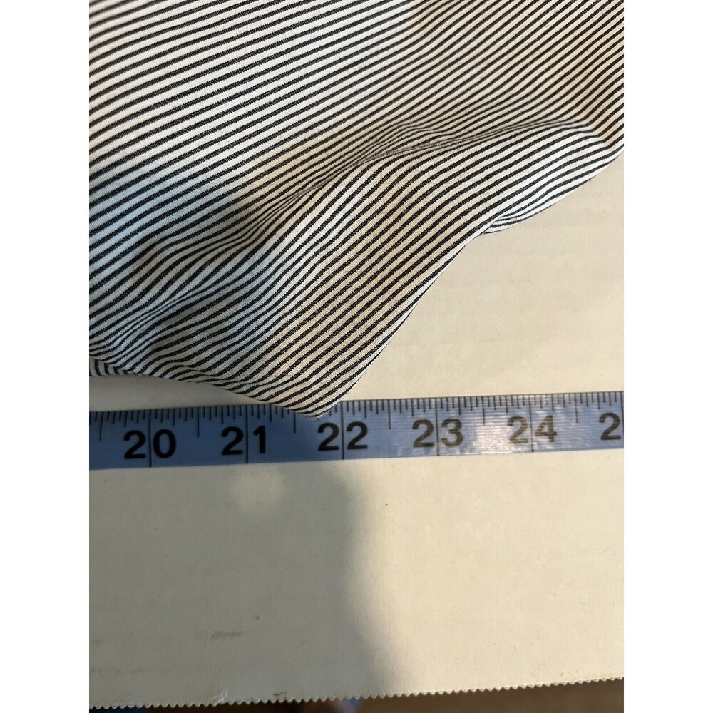Talbots Women’s Blue White Pinstripe Ruffle Collar Button Front Blouse Size 1X - Picture 7 of 9